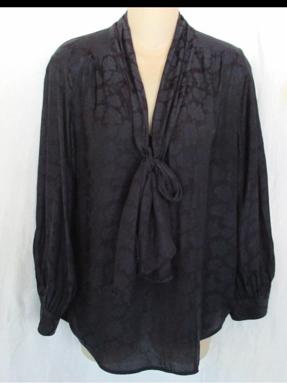 Banana Republic navy Tie-Neck Blouse